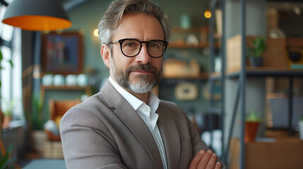 Fototapeta premium A successful manager in his middle years.