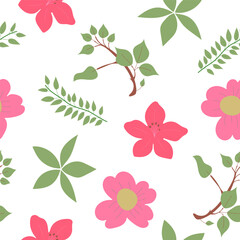 Flower plant seamless pattern, ornament for beautiful design.