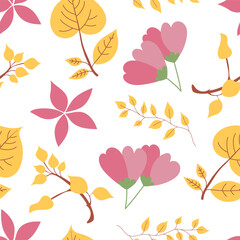 Flower plant seamless pattern, ornament for beautiful design.