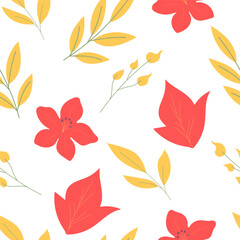 Flower plant seamless pattern, ornament for beautiful design.