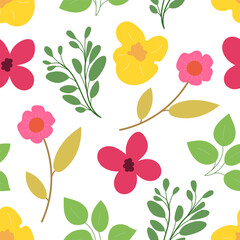Flower plant seamless pattern, ornament for beautiful design.