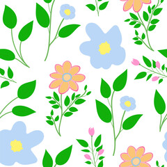 Flower plant seamless pattern, ornament for beautiful design.