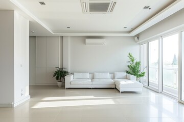 Modern electricApartment ventilation system at home white modern room