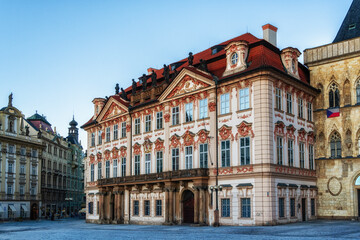 Fototapeta na wymiar National Gallery, famous Prague houses