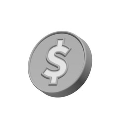 dollar coin circle icon 3d