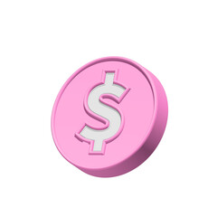dollar coin circle icon 3d