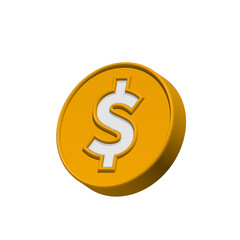 dollar coin circle icon 3d