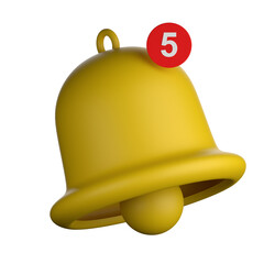 3d illustration of bell notification alert ringing