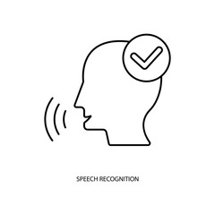 speech recognition concept line icon. Simple element illustration. speech recognition concept outline symbol design.