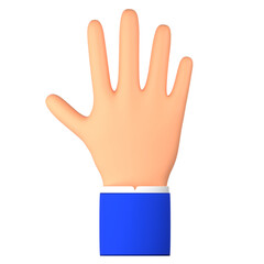 high-five hand gesture 3d illustration