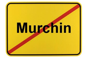 Illustration eines Ortsschildes der Gemeinde Murchin in Mecklenburg-Vorpommern