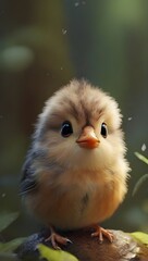 little cute bird in the jungle