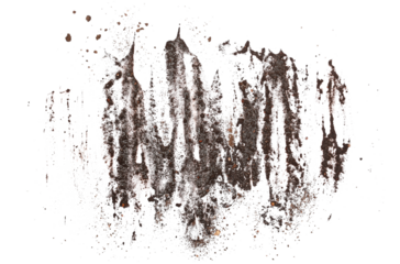 drops of mud sprayed isolated on white background, with clipping path	