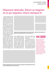 magazine mockup, annual report mockup with pink headers, four-column layout, A4, 8x11 in - obrazy, fototapety, plakaty