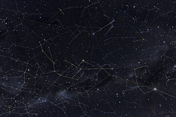 Captivating view of constellations forming intricate patterns in the night sky