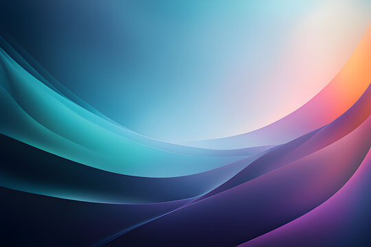 abstract blue purple wave lines with free space on top