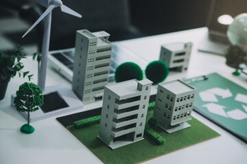 Carbon offset price report CO2 emission. Future growth Net zero waste in ESG ethical SME office...