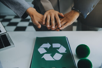 Carbon offset price report CO2 emission. Future growth Net zero waste in ESG ethical SME office...