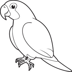 Parrot coloring pages for coloring book. Parrot outline vector