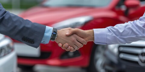 salesteam in dealership, three beautiful consultants or managers in elegant suit looking on camera.