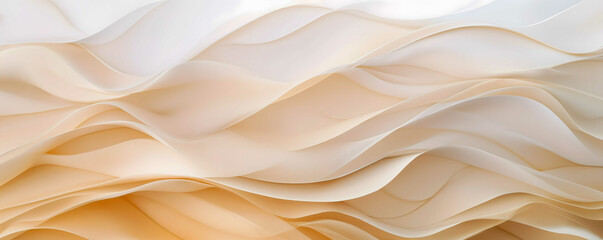 Light beige and brown colors create an abstract art background The canvas showcases a watercolor painting with sandy wave gradients The paper exhibits a fragm - obrazy, fototapety, plakaty