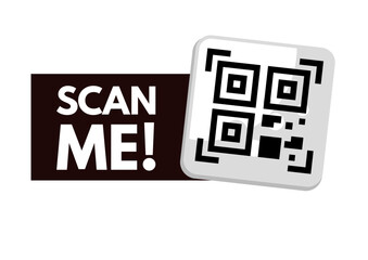 scan QR code,  Scan me!  -vector illustration