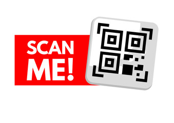 scan QR code,  Scan me!  -vector illustration