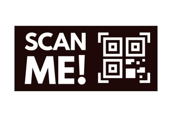 scan QR code,  Scan me!  = vector illustration