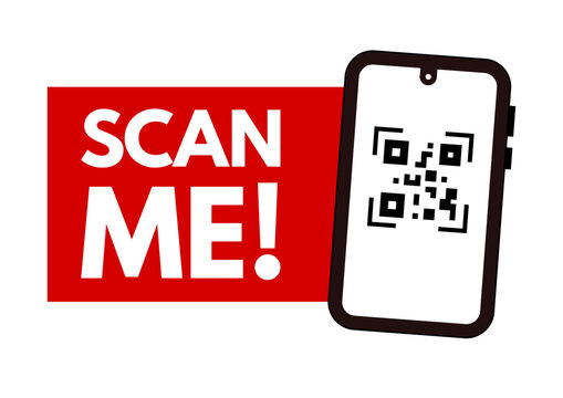 scan QR code,  Scan me!  -vector illustration