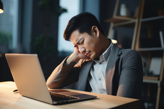 Hard working person in modern interior office programming writing web java script code AI technology generation