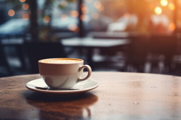 Tasty latte coffee prepared professional barista generative AI concept