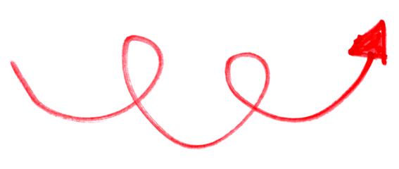 Red arrows isolated on transparent background