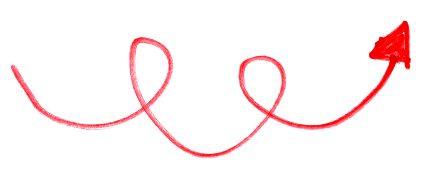 Red arrows isolated on transparent background