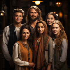 Fototapeta premium a group of people of different nationalities religion gender