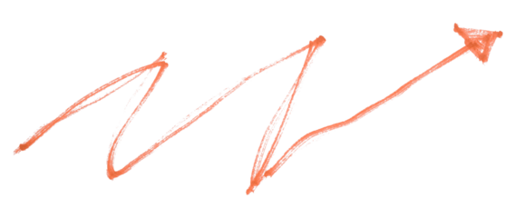 Orange arrows isolated on transparent background
