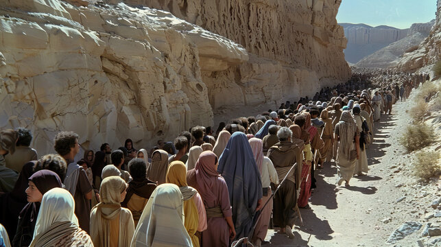 Exodus of the Israelites., faith, religious imagery, Catholic religion, Christian illustration