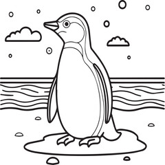 Penguins coloring pages. Penguins outline vector