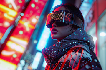 Cyberpunk-inspired metaverse fashion collection, born from a collaboration between leading virtual couturiers and iconic cyber artists, showcasing in a high-energy, virtual underground fashion show