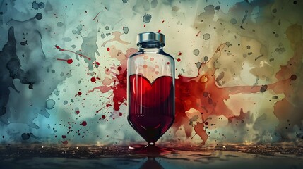 Heart-Shaped Vial Filled with Lifesaving Blood:A Conceptual of the Connection Between Love,Medicine,and Scientific Research