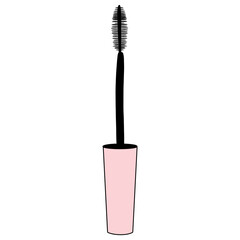 Feminine Mascara brush vector isolated illustration