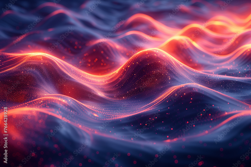 Fototapete Digital depiction of ocean waves created using computer graphics wallpaper