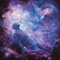 A divinal cosmic psionic psychedelic entity in the vast greatness of space, bending the notions of space and time, transcending consciousness throughout the cosmos