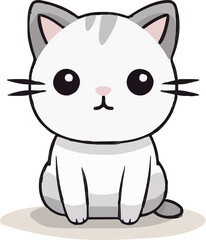 Set of cat on white background vector illustration