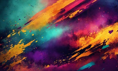 Abstract art colorfull paint background with liquid fluid grunge texture.