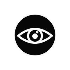 Eye icon. Black icon isolated on white background. Eye silhouette. Simple icon. Web site page and mobile app design vector element 8 9 3