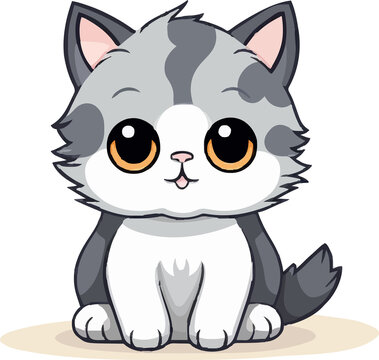 Set of cat on white background vector illustration