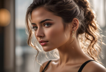 Naklejka premium A Portrait Of Breathtakingly Gorgeous, Exotic, Beautiful Woman.