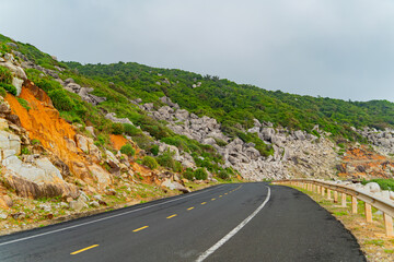 A road in the mountains.
Central Vietnam. The mountainous regions of the country.