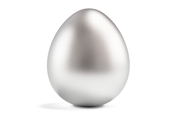silver egg isolated on white