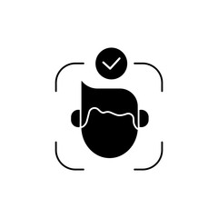 face recognition concept line icon. Simple element illustration. face recognition concept outline symbol design.